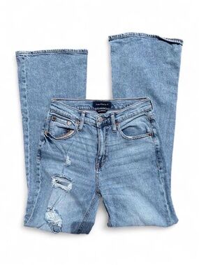 Aeropostale Light Blue Distressed High Waisted Flared Jeans